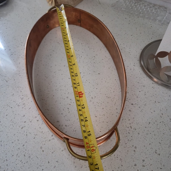 Copper Brass Casserole Dish Holder / Server Buffet Dish /Kitchen Deco - Picture 5 of 7